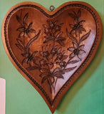 rose edelweiss large heart springerle cookie mold