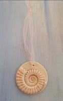 sea shell embossed ceramic ornament
