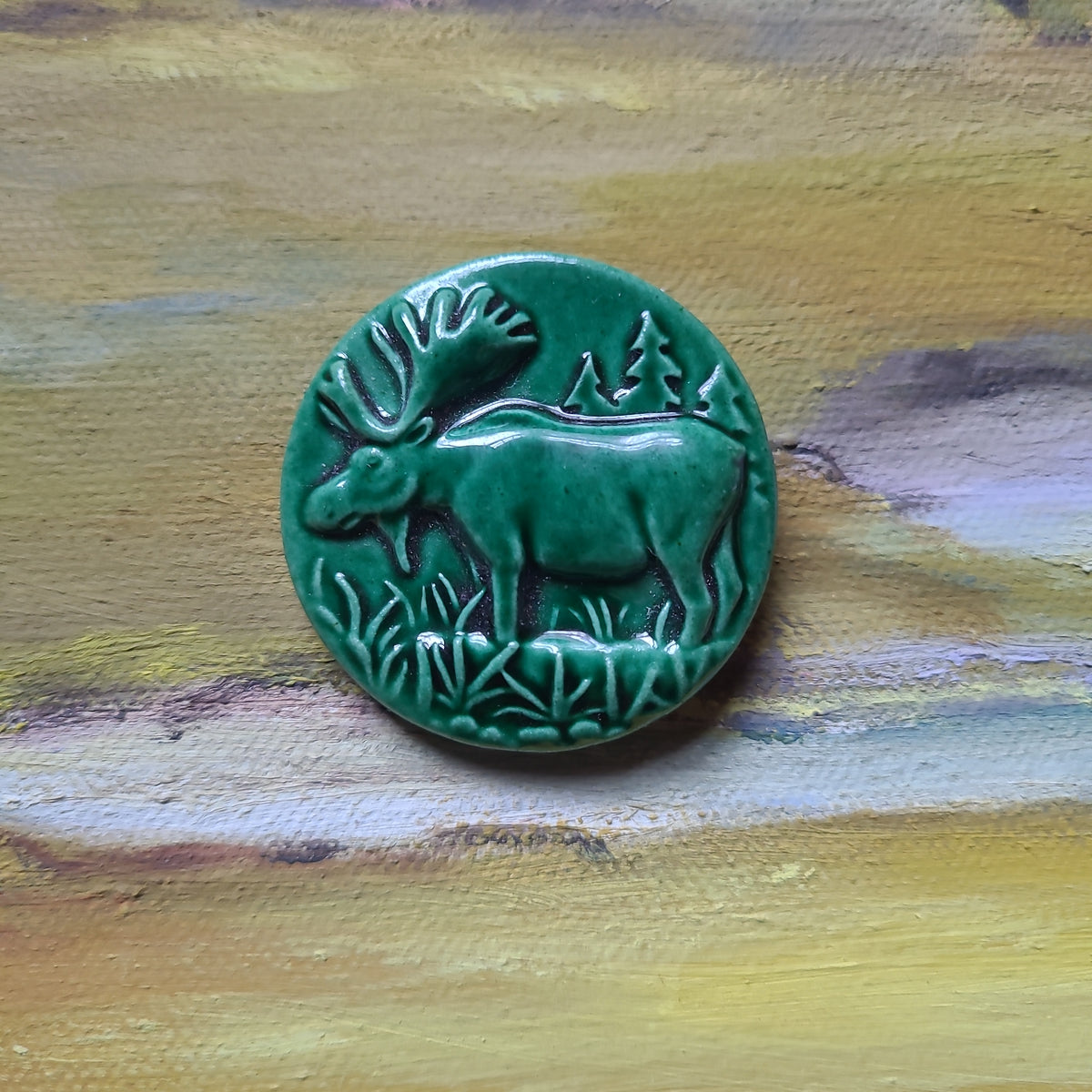 Pin: Moose (Green) – Springerle Emporium