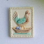 chicken hen springerle cookie ceramic pin