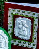 santa with tree springerle cookie mold