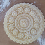 m6001 sun flowers wreath springerle cookie mold