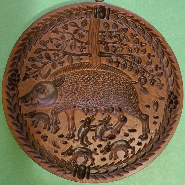sow boar with piglests springerle cookie mold