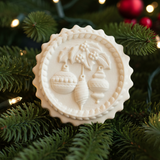 NEW FOR 2026! Three Christmas Ornaments With Holly Springerle Cookie Mold