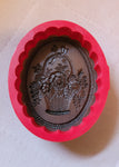 house on the hill basket flowers springerle cookie mold cutter