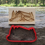 covered bridge 1881 springerle cookie mold cutter press
