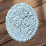 Daffodil oval springerle cookie mold press stamp