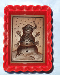 flip cutter rectangle springerle cookie mold snow man frosted frosty