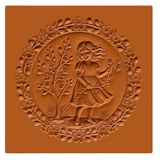 firl with flowers springerle cookie mold