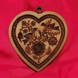 heart birds rose flowers springerle cookie mold