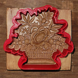 cookie cutter rose flower ferns basket springerle mold