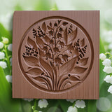 lily of the valley round springerle cookie mold