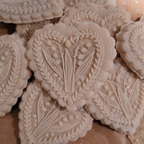 lily valley heart springerle cookie mold