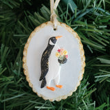 penguin springerle cookie mold ornament hand painted glitter
