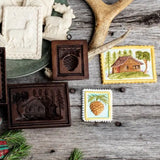 pinewood log cabin woods springerle cookie mold