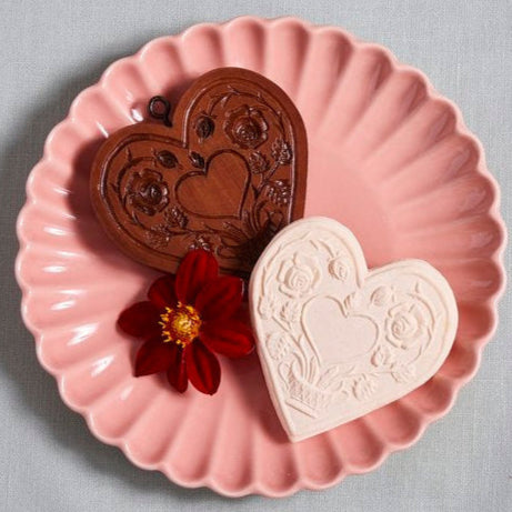 quilted heart springerle cookie mold