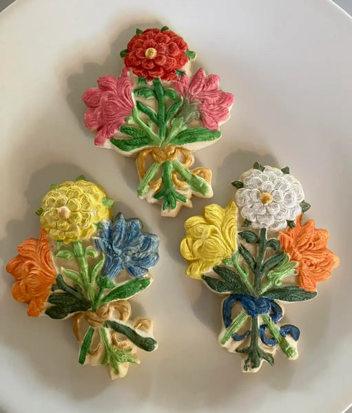 Three Blooms Bouquet Springerle Cookie Mold