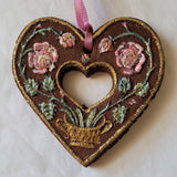 New for 2025! Climbing Roses Quilted Heart Springerle Cookie Mold
