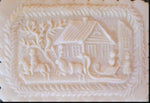 sleigh ride house on the hill springerle cookies cookie mold press stamp