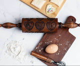 dozen hearts springerle cookie rolling pin press