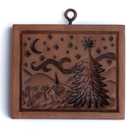 starry night christmas tree springerle cookie mold press stamp