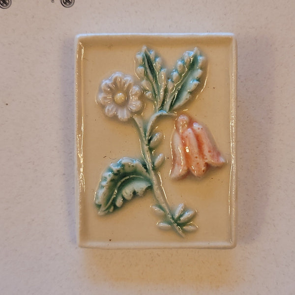 spring flower bell springerle cookie mold ceramic pin