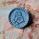 ceramic blue butterfly pin