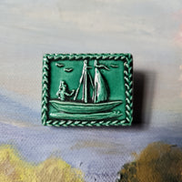 sail boat ceramic pin springerle cookie mold
