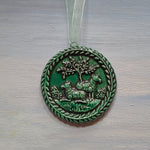 ceramic embossed ornament two sheep meadow springerle mold