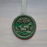 ceramic embossed ornament two sheep meadow springerle mold