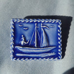 sailboat springerle cookie mold ceramic pin