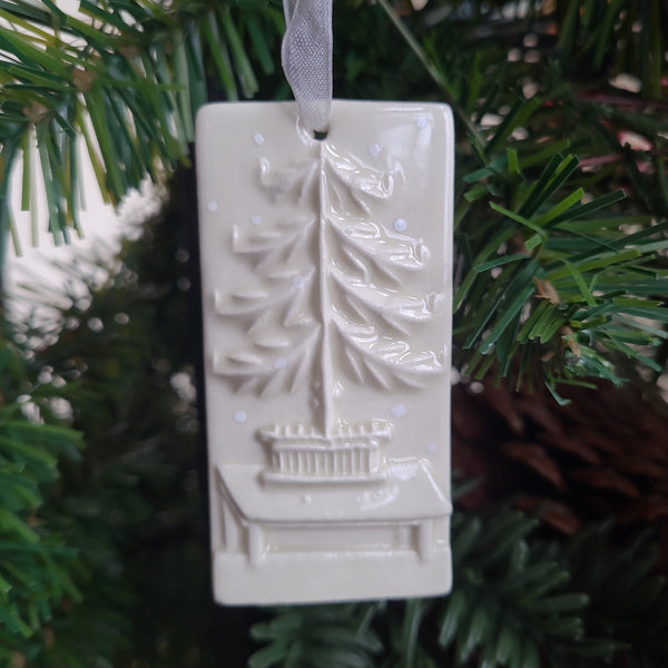 Hanging Ornament: Christmas Tree On Table