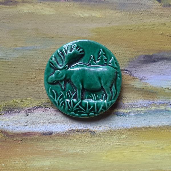 moose pin fired pottery springerle cookie mold clay