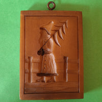 santa carrying tree springerle cookie mold