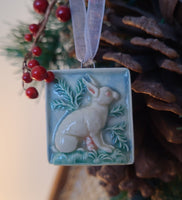 rabbit fired ceramic ornament