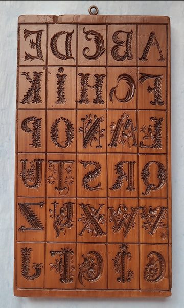 springerle cookie mold alphabet monograms garden