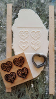 Cookie Cutter: Fluted Heart for Multi Image: Four Different Hearts Mold