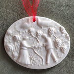 ceramic springerle cookie wedding ornament