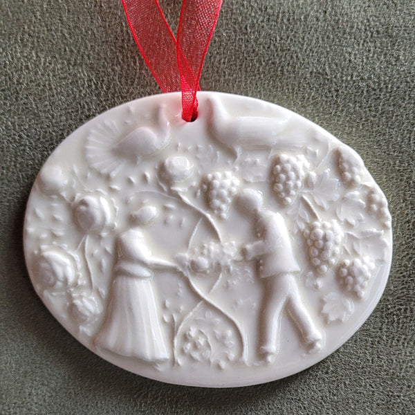 ceramic springerle cookie wedding ornament