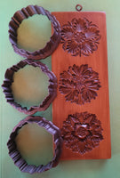 rosettes set of three springerle cookie mold cutters