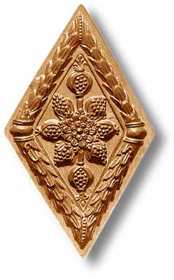 diamond springerle cookie mold flowers