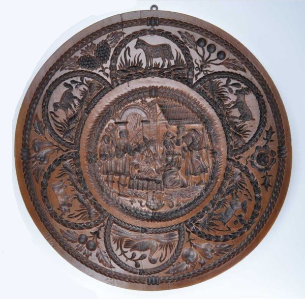 house on the hill nativity 1654 springerle cookie mold