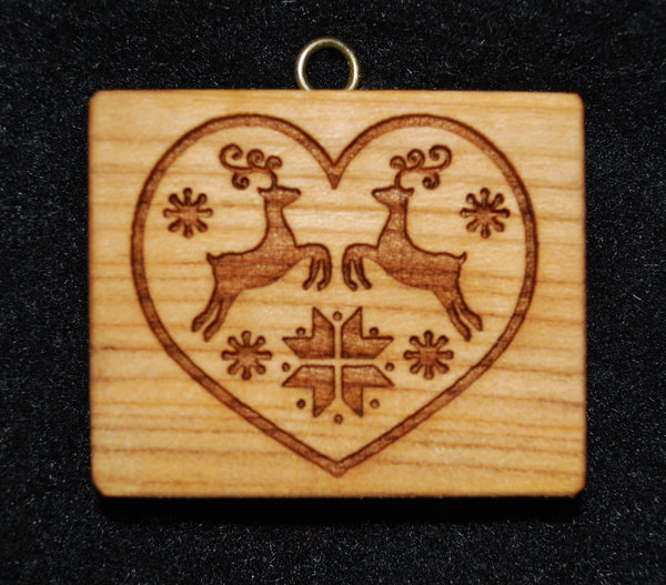 Reindeer leaping in the snow springerle cookie mold