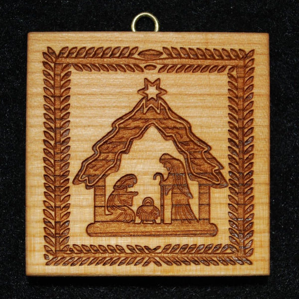 Nativity Jesus Mary and Joseph in the Manger Springerle Cookie Mold