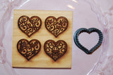 Cookie Cutter: Fluted Heart for Multi Image: Four Different Hearts Mold