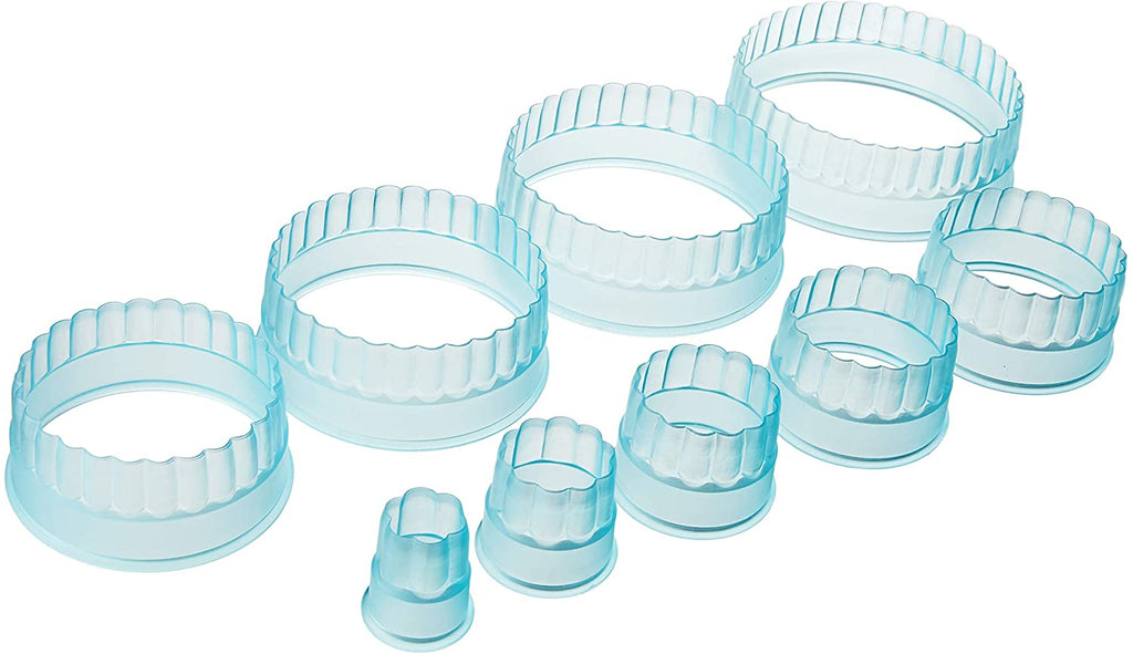 Set of 9 Graduated Fluted (Scalloped) Edge Round Cookie Cutters ...