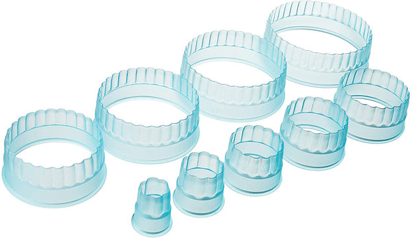 Set of 9 Graduated Fluted (Scalloped) Edge Round Cookie Cutters