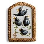 four 4 colly calling birds springerle cookie mold