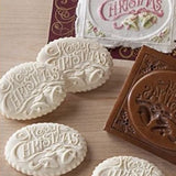 Merry Christmas Bells Holly Leaves Springerle Cookie Mold