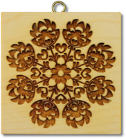 Rose Snowflake Springerle Cookie Mold
